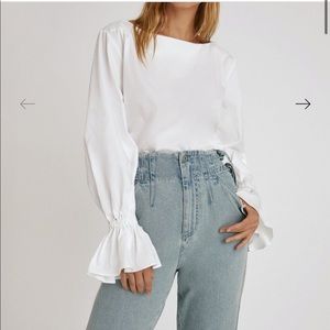 Something Navy Anna Top in White